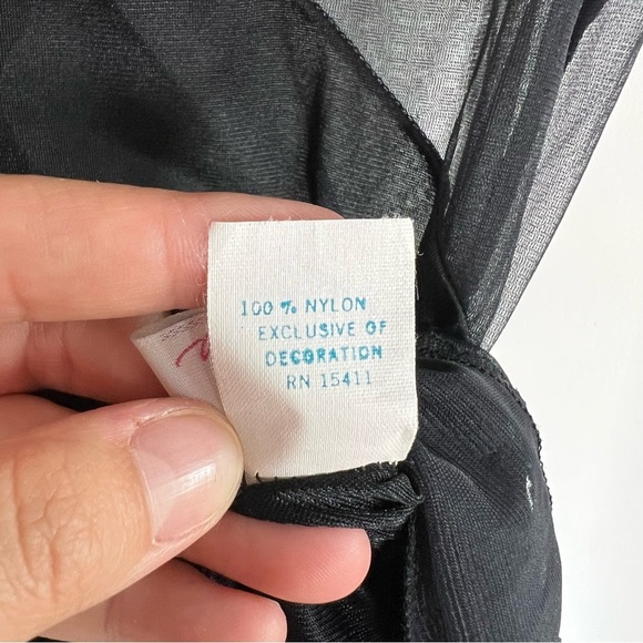 Vintage Avon Fashion Black Lace Delicate Mesh Maxi Nightgown, Size Medium - Picture 8 of 11